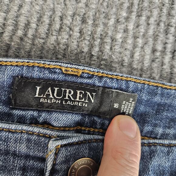 Lauren Ralph Lauren Jeans Womens 16x32 Blue Bootcut Medium Wash Denim 5 Pocket - Picture 10 of 16